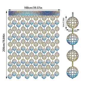 ม่านฝนเลเซอร์ทรงลูกบอลดิสโก้ยาว2เมตรสำหรับงานเลี้ยงวันเกิดวันเกิดงานแต่งงานผนังพื้นหลัง DIY อุปกรณ์ตกแต่งบ้าน - Product Image 6