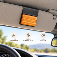 Purificateur d'air personnalisable OEM pour voitures, fixation en métal pour pare-soleil, fraise, longue durée, antirouille, support de ventilation en bois et diatomite