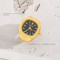 Montre-bague de luxe en acier inoxydable - Nouvelle montre-bague rectangulaire très vendue - Best-seller sur AliExpress & pour une affichage clair de l'heure
