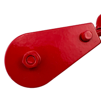 Poulie à roue unique 0,1T, rouge, avec œil pivotant, pour treuil à câble, bloc de levage pour petits cargaisons et outils de construction