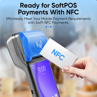 Terminal POS Android 14, Máquina de Pago Móvil Portátil, Pantalla Táctil de 6 Pulgadas, 4G WiFi NFC, Impresora de Recibos de 58 mm, F1