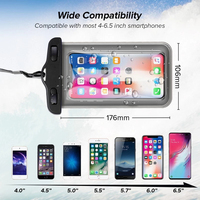 Pochette de téléphone étanche Portable sac sec sous-marin avec sangle de cou sac de téléphone de natation pour jeux d'eau plage Sport ski