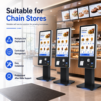 Terminal de commande en libre-service industriel pour restaurant, armoire métallique, Intel Core i5, Windows OS, écran tactile sur pied, QR