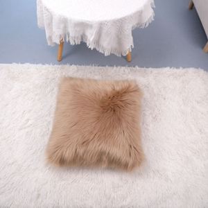 Hot Selling Luxury Soft House Decor Faux Fur Pillow Double-Sided <b>Fluffy</b> Throw Pillows Sheepskin Fuzzy Pillow Covers - Product Image 4