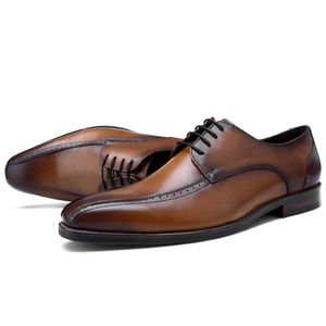 Nouvelles chaussures habillées en cuir Oxford pour hommes, fabriquées à la main, de style britannique décontracté et luxueux, bout pointu, à enfiler, pour mariage, bureau professionnel - Product Image 1