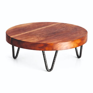 Base Redonda para Pastel de Madera Ecológica de Calidad Premium con Patas de Metal Negro, Apta para Lavavajillas - Product Image 2