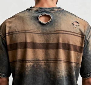 T-shirt à manches courtes pour homme, coupe classique, col rond, 100% coton, tissu en toile, écologique, style streetwear - Product Image 3