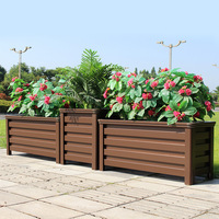 Ventes en gros de jardinières carrées en aluminium, grandes, modernes, écologiques, pour la décoration de la maison, durables, pots à fleurs, jardinières avec drainage