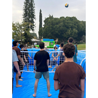 Terrain de volley-ball aquatique gonflable, piscine de sport aquatique gonflable avec filet de volley-ball pour événements en plein air, fêtes dans la cour, divertissement
