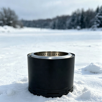 Brasero portable sans fumée de 19 pouces avec revêtement en acier inoxydable 304, poêle de camping haut de gamme