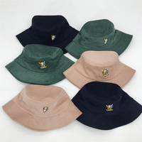 Groothandel Bucket Hat Met Custom Borduurwerk Logo 100% Katoen Corduroy Bob Hoed Met Custom Logo