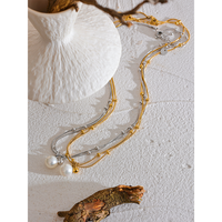 JINYOU-Collier de perles rondes en acier inoxydable pour femmes, bijoux coréens en or et argent, pendentif élégant, 2540