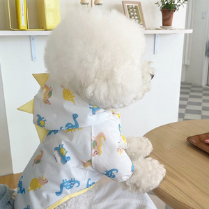 New Spring/Summer Dinosaur <b>Transformation</b> <b>Costume</b> for Dogs, Splash-Proof Raincoat for Bichon Frises, Teddy Bears, and Small - Product Image 2
