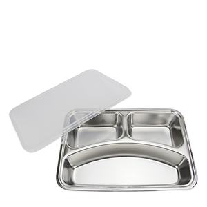 高品質ステンレスディナープレート料理セット経済的な病院食品スナック提供トレイキャンプ用MOQ 100個入り - Product Image 1