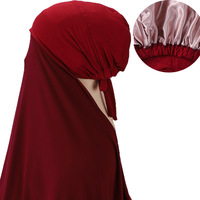 Maillot musulman tendance Hijab instantané Casquette en satin Écharpe extensible Turban Sous-écharpe Bonnet Bandeau à bretelles Écharpe intérieure islamique pour chapeau