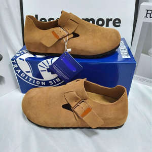 Sandales plates en cuir de liège personnalisées pour femmes, style <span class=keywords><strong>mocassin</strong></span>, à enfiler, respirantes, confortables, amortissantes, antidérapantes - Product Image 2