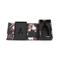Boîte à rabat de luxe à motif floral pour l'huile essentielle végétale, emballage cadeau pour les soins du visage et de la peau, vente en gros