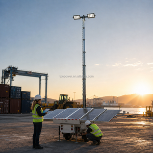 TPE-1800LH Hybrid <b>Solar</b> Mobile Light Tower 153000LM Trailer LED Lighting Tower With 9m Hydraulic Mast for Construction Mining TP - Product Image 5