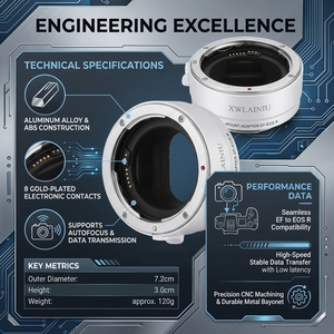 Adaptateur EF-EOS R Adaptateur de monture d'objectif autofocus pour appareil photo à monture RF EOS <span class=keywords><strong>RP</strong></span> R50 R5 R5II R6 <span class=keywords><strong>R7</strong></span> R8 R10 R100 Vente directe d'usine - Product Image 4