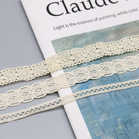 Dentelle en coton à œillets, dentelle brodée, tissu à bordure en dentelle, lavable en machine