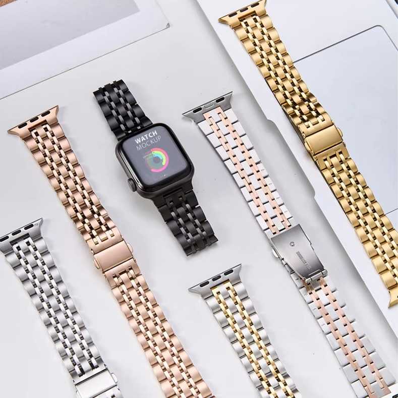 Хит продаж, металлические ремешки для часов Apple, 38 мм, 40 мм, 41 мм, 42 мм, 44 мм, 45 мм, 304 браслет из нержавеющей стали