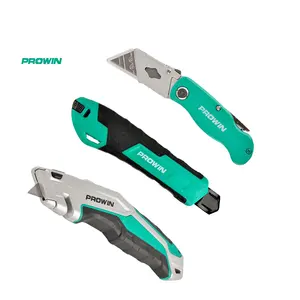 PROWIN Free Sample Classic Design Aluminum Alloy TPR+PP Handle Folding Snap Off Retractable Utility Knife