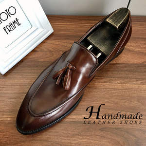 Zapatos de cuero con punta en pico, estilo moderno, para hombre, mocasines sin cordones, de cuero vacuno genuino de primera calidad, formales, estilo Oxford británico. - Product Image 3