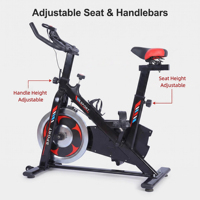 Vélo de spinning professionnel pour entraînement cardio en salle de sport, avec entraînement par courroie à volant d'inertie pour un fonctionnement fluide