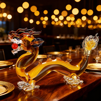 Distributeur de bouteilles de vin 1200ml avec bouteilles d'alcool en verre blanc cristal en forme de dragon