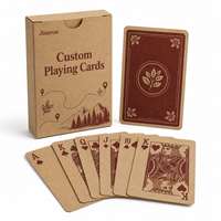 Jinayon – Boîte personnalisée en papier kraft pour jeu de cartes de poker vintage vert 54 cartes, idéale pour cadeaux automobiles et événements promotionnels