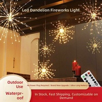 LED-Feuerwerk-Lichterkette Batteriebetrieben Fernbedienung Wasserdicht Warmweiß Mehrfarbig für Festdekoration