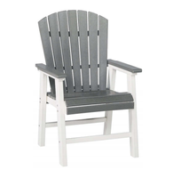 Chaise Adirondack grise moderne de qualité supérieure Mobilier durable en PEHD imperméable pour les parcs et jardins extérieurs Chaise Fauteuil