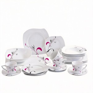 HARVIT Porcelain <strong>Dinnerware</strong> <strong>Set</strong> <strong>for</strong> Restaurants Contemporary Design <strong>8</strong>-Piece - Product Image 1