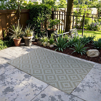 Tapis d'extérieur écologique en PP recyclé, pliable, durable, lavable en machine, anti-moustiques, lumineux, pour voyage et pique-nique