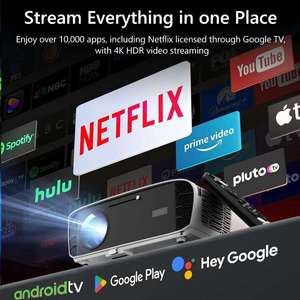 4K Ready LED Android 9 <b>Projector</b> With 1400 Lumens for Home Theater-<b>Portable</b> Design Built-in Speakers <b>Screen</b> Support 3D A9G 4K Su - Product Image 4