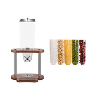Distributeur de nourriture et de bonbons en plastique 3,5 L pour hôtel et restaurant, distributeur de céréales en bois pour noix, grains de café