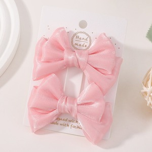 2pcs <span class=keywords><strong>Korean</strong></span> Cute <span class=keywords><strong>Baby</strong></span> Bangs Enten schnabel Haars pange <span class=keywords><strong>Set</strong></span> Kinder Haarschmuck für Mädchen Sweet Style Satin Bogen Haars pangen Schmuck - Product Image 5