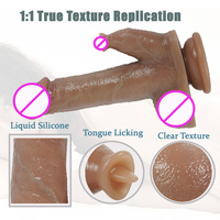 Jouet adulte en silicone Dido avec vibrateurs étanches Sensation de toucher réel et sensation de peau énorme gode pour les couples