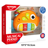 Huanger HE0568 New Arrival Music Instrument Fish Shape Piano Toy with Light and Music Educational Toys for Kids
