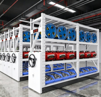 Compacteur mobile manuel durable pour l'entreposage de quincaillerie en entrepôt, gestion d'inventaire haute densité sur rayonnage