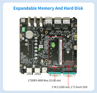 Mini PC compact sans ventilateur pour contrôle industriel IoT, avec processeur Intel Core i3 1215U, 2 ports COM RS232/485, 3 ports 2.5GbE, DDR5, 12V.