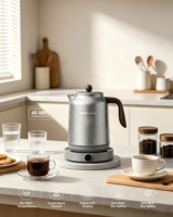 Bouilloire électrique 1,7 L en acier inoxydable pour la maison, bouilloire électrique 1,8 L en acier inoxydable