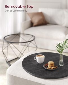 Prezzo all'ingrosso robusto lusso semplice rimovibile rotondo moderno in metallo & in legno tavolino da caffè per soggiorno camera da letto balcone - Product Image 3