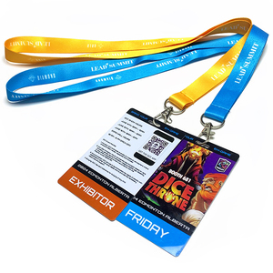 Customized Wholesale Full Color Printing Event Badge Vip Pass Lanyards and Business Card With Qr Code