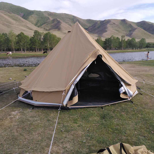 Grande tente cloche en toile de coton verte style <span class=keywords><strong>yourte</strong></span> <span class=keywords><strong>tipi</strong></span> pour le glamping familial avec plancher inclus - Product Image 2