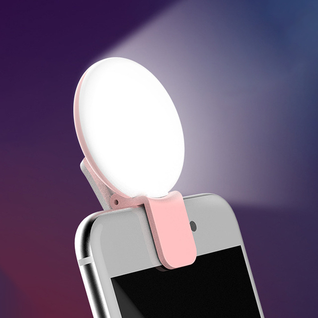 Mini Durable Practical 10 LED Selfie Ring Light Beauty Mobile Phone Fill Flash Lens Ring Light Lamp Portable Clip for Phone