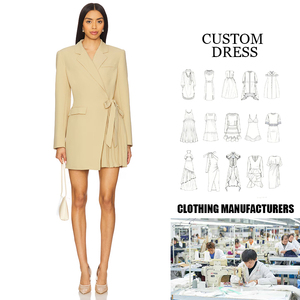 <span class=keywords><strong>Blazer</strong></span> para <span class=keywords><strong>mujer</strong></span>: solo limpieza en seco, medio forro con cinturón de amarre y cremallera oculta, bolsillos con solapa frontal y diseño drapeado - Product Image 1