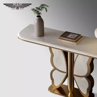 Table console en marbre haut de gamme, style luxe léger, moderne, simple, créative, pour salon, meubles de maison, table de porche design