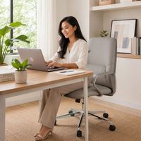 Chaise de bureau pivotante de direction moderne en cuir PU, réglable en hauteur, dossier moyen, vente en gros