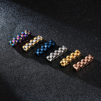OAHLAN Vente en Gros de Bijoux de Mode Hip Hop Chaîne Polie Conception Titane Anneaux en Acier Inoxydable pour Hommes